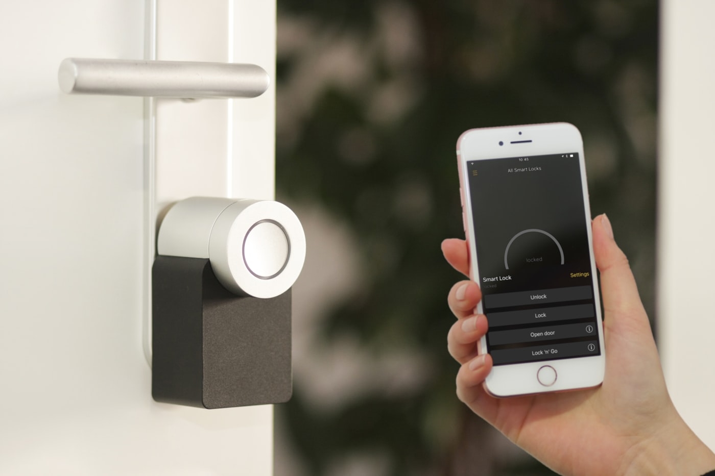 Smart deadbolt lock controlled from a phone app